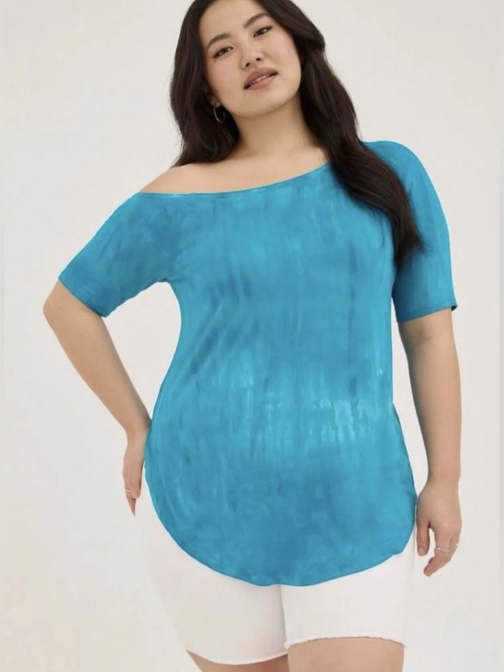 Torrid Soft Short Sleeve Tunic Tee Women’s Size 2X Blue Pre-owned